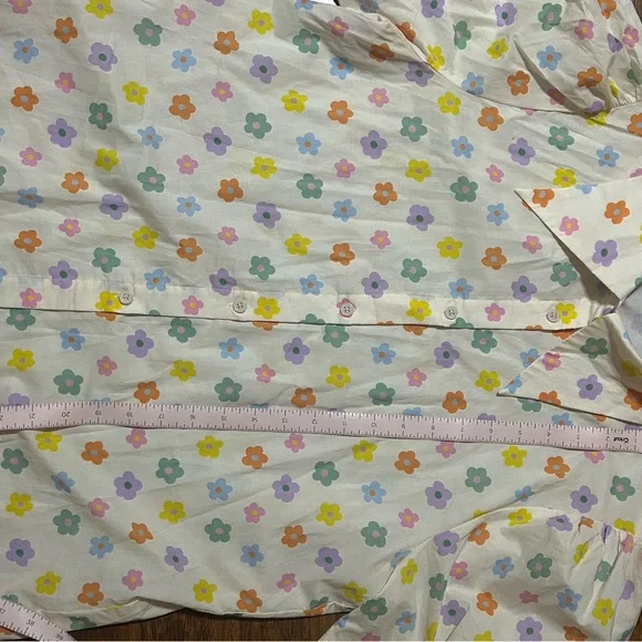 Floral Puff Sleeve Blouse - Multicolor - Picture 5 of 5